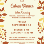 Salsa Dance Fundraiser Supports Cuban Couple Sponsored by UUS